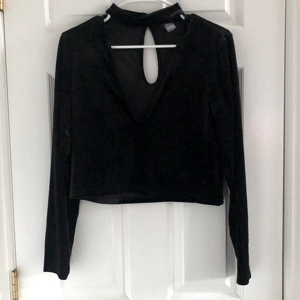 H&M Black Velvet Top